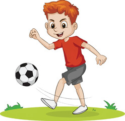 boy playing soccer