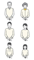 手洗いをする人のイラストベクター素材セット