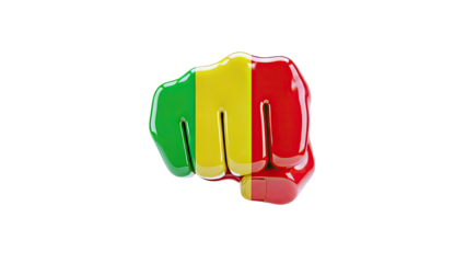 Fist with Mali Flag Colors