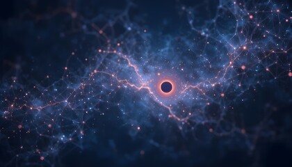 Abstract astronomy constellation glowing softly in dark outer space