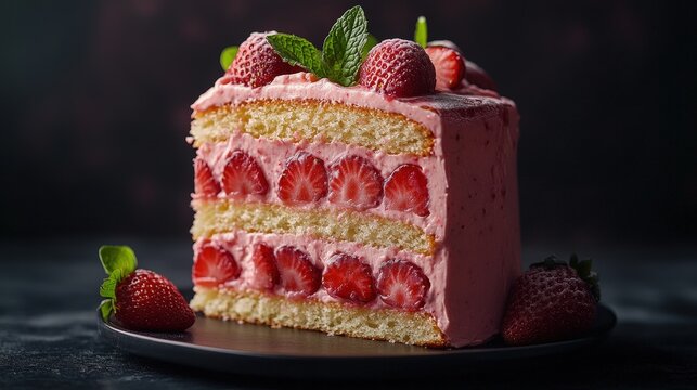 the cake is pink.