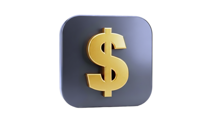 Golden Dollar Sign Icon on Dark Gray Background