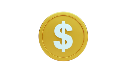 Golden Coin with Dollar Sign