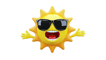 Happy Cartoon Sun Wearing Sunglasses