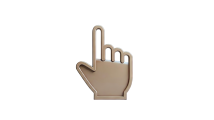 3D Brown Hand Pointer Cursor
