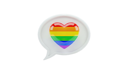 Rainbow Heart in Speech Bubble