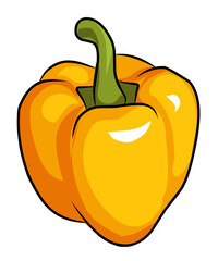 Yellow Bell Pepper Cartoon Vector Illustration Isolated