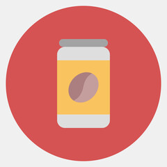 Icon canned coffee. Coffee shop elements. Icon in color mate style.