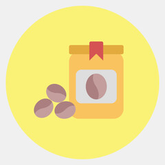 Icon coffee bag. Coffee shop elements. Icon in color mate style.