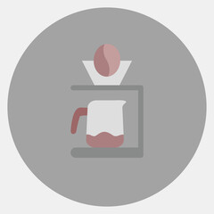 Icon coffee dripper. Coffee shop elements. Icon in color mate style.