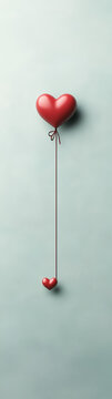 vertical banner for Valentine's day - heart floating - Love concept