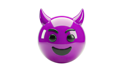 Purple Devil Emoji with Horns