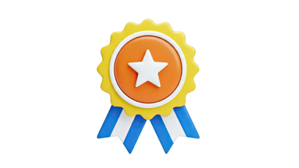 3D Award Ribbon with Star