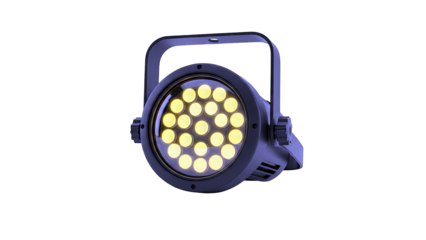 Black Par Can Light with Yellow LEDs