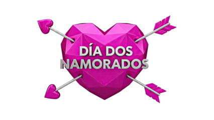 Dia dos Namorados Pink Heart with Arrows