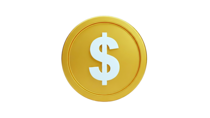Gold Coin with Dollar Sign