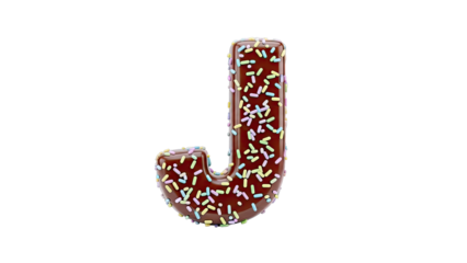 Chocolate Letter J with Sprinkles