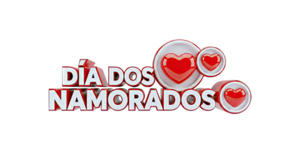 Dia dos Namorados logo with hearts