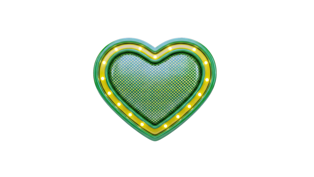 Green and Yellow Heart Marquee Sign - Powered by Adobe