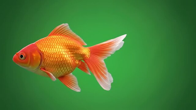 Graceful Goldfish A Captivating Aquatic Display in Vibrant Detail.