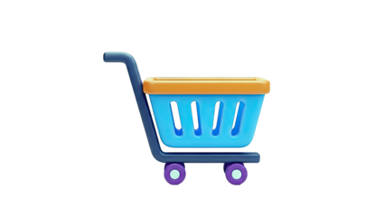Blue and Orange Shopping Cart Icon