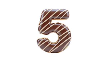 Chocolate Donut Number 5 with Glaze
