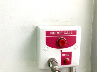 nurse call button system in a hospital ward room