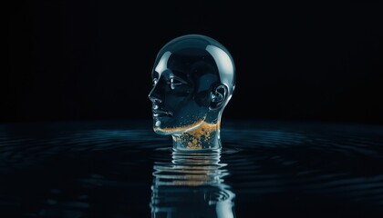 Conceptual photo of a glowing light bulb floating in darkness, symbolizing mindfulness, creativity, ideas, and innovation.