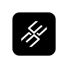 Logo icon in modern minimalist design with white symbol on black background for branding isolated on a transparent background