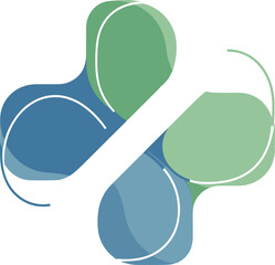 Abstract Logo Design in Modern Minimalist Style with Blue Green Gradient Colors on White Background for Corporate Branding isolated on a transparent background