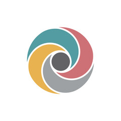 Abstract Spiral Logo Design in Modern Minimalist Style with Vibrant Colors and Smooth Gradient Effect for Corporate Branding isolated on a transparent background