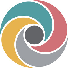 Abstract Spiral Logo Design in Modern Minimalist Style with Vibrant Colors and Smooth Gradient Effect for Corporate Branding isolated on a transparent background