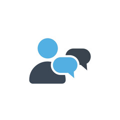 People Communicating in Simple Flat Design with Blue and Dark Blue Colors on White Background for Social Media isolated on a transparent background