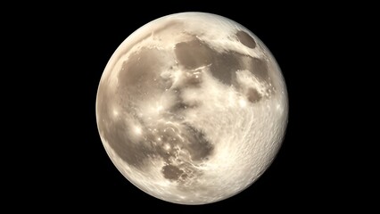 planetarium. Detailed full moon surface glowing in space, highlighting celestial wonder and cosmic beauty. STEM education sheets.