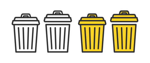 ゴミ箱、ダストボックスのイメージイラスト。Illustration of a trash can or dustbin.