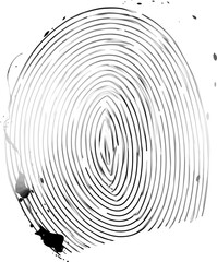 墨で描いた指紋・証拠・推理・探偵・ミステリー演出イラスト素材