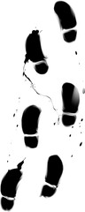 墨で描いた足跡・探偵・証拠のシルエット素材