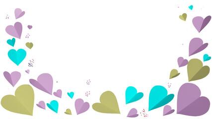 hearts heart falling background isolated space for text - 3d rendering