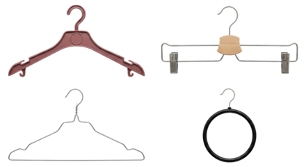 Assorted Clothes Hangers Collection: Plastic, Metal, Wood, and Ring