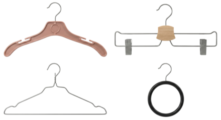 Assorted Clothes Hangers for Wardrobe Organization and Storage