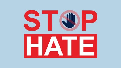 Stop hate symbol for peace advocacy for social media 2d Animation with Alpha Matte