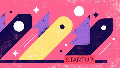 Innovation and startup progress  abstract shapes minimal background