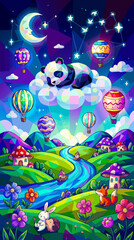 동화느낌의 판다곰, 배경이이지