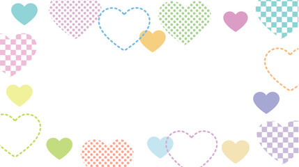 ハート　バレンタイン　カラフル　フレーム　背景