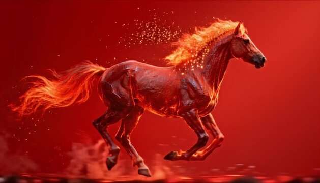 abstract fire horse motion perfect for chinese new year lunar 2026 luxury background