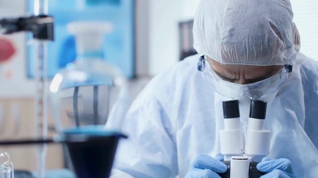 Future Science Lab with Brain and DNA Visualization