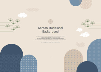 Illustration of a traditional Korean pattern background.