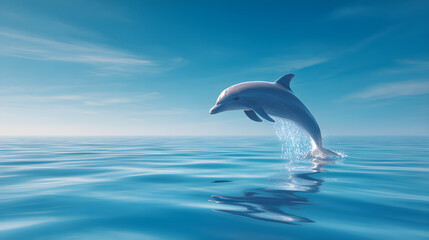 Dolphin Jumping Above the Ocean