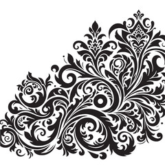 Obraz premium Black Arabesque Patterns Silhouette Vector, High Quality Illustration on White Background