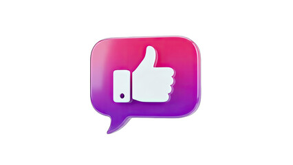 3D Like Icon in a Speech Bubble on transparent background